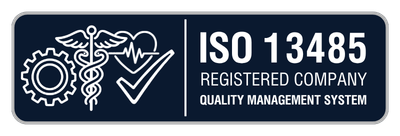 ISO 13485 registered company badge
